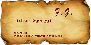 Fidler Gyöngyi névjegykártya