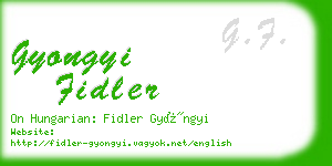 gyongyi fidler business card